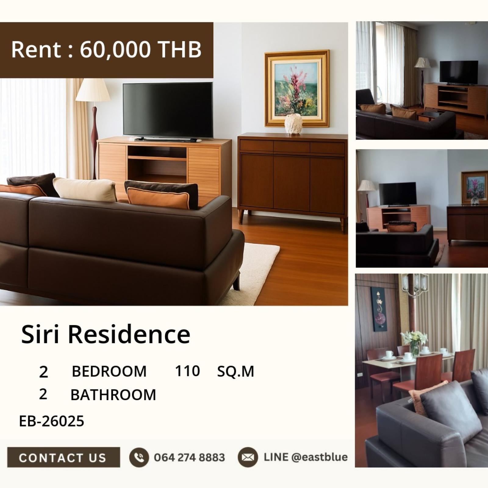 05/10/2026, เช่าคอนโด Siri Residence 2 ห้องนอน วิวสวย พร้อมอยู่ ใกล้ BTS พร้อมพงษ์
พื้นที่กว้าง 110 ตรม. เพียง 60,000 บาท/เดือน! จองเลย EB-26025 0642748883 05/10/2026, เช่าคอนโด Siri Residence 2 ห้องนอน วิวสวย พร้อมอยู่ ใกล้ BTS พร้อมพงษ์
พื้นที่กว้าง 110 ตรม. เพียง 60,000 บาท/เดือน! จองเลย EB-26025 0642748883
