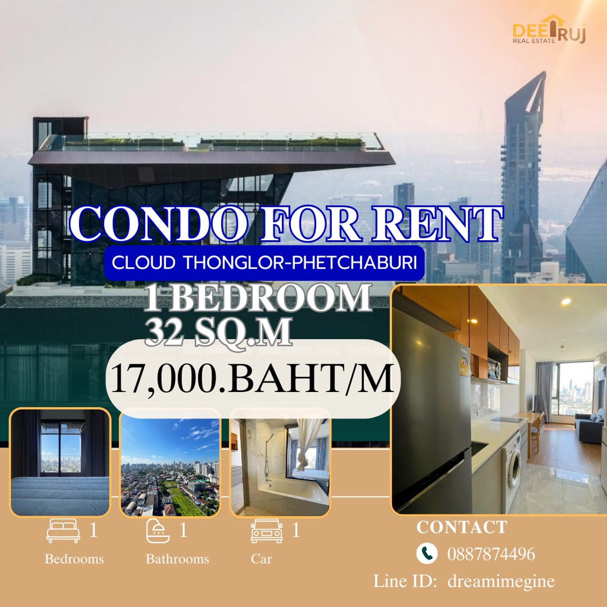 ✨ เช่าด! 1 Bedroom CLOUD THONGLOR-PHETCHABURI