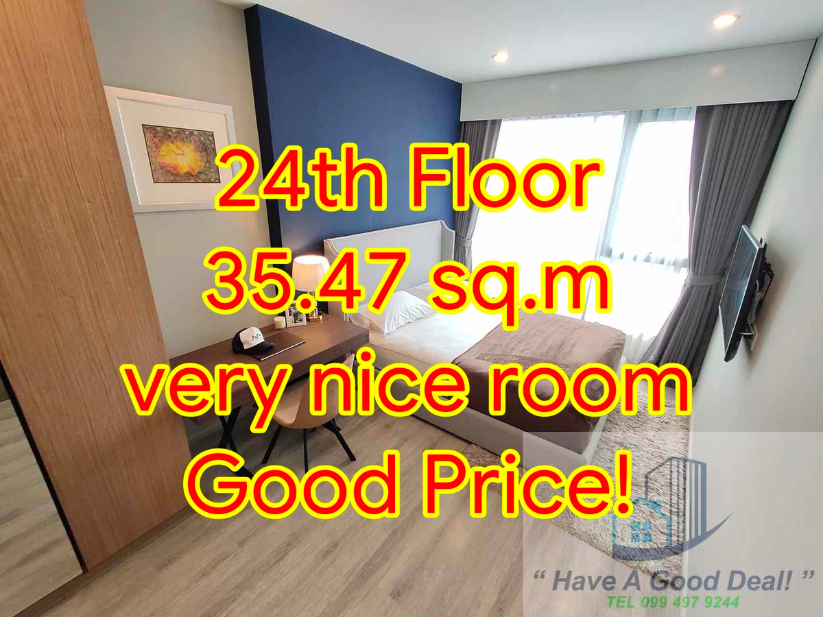 35.47 sq m. unit on the 24th floor, very nice new room 
