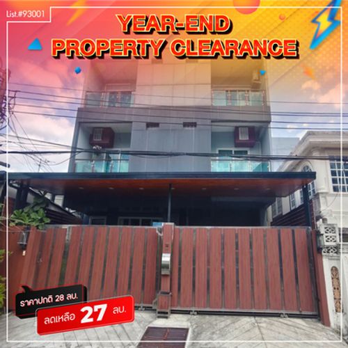 93001 - Luxurious 3-story house for sale, ready to move in, modern style. Potential location in Rama 9 zone and complete with functions. Ready to provide maximum privacy for you and your family.