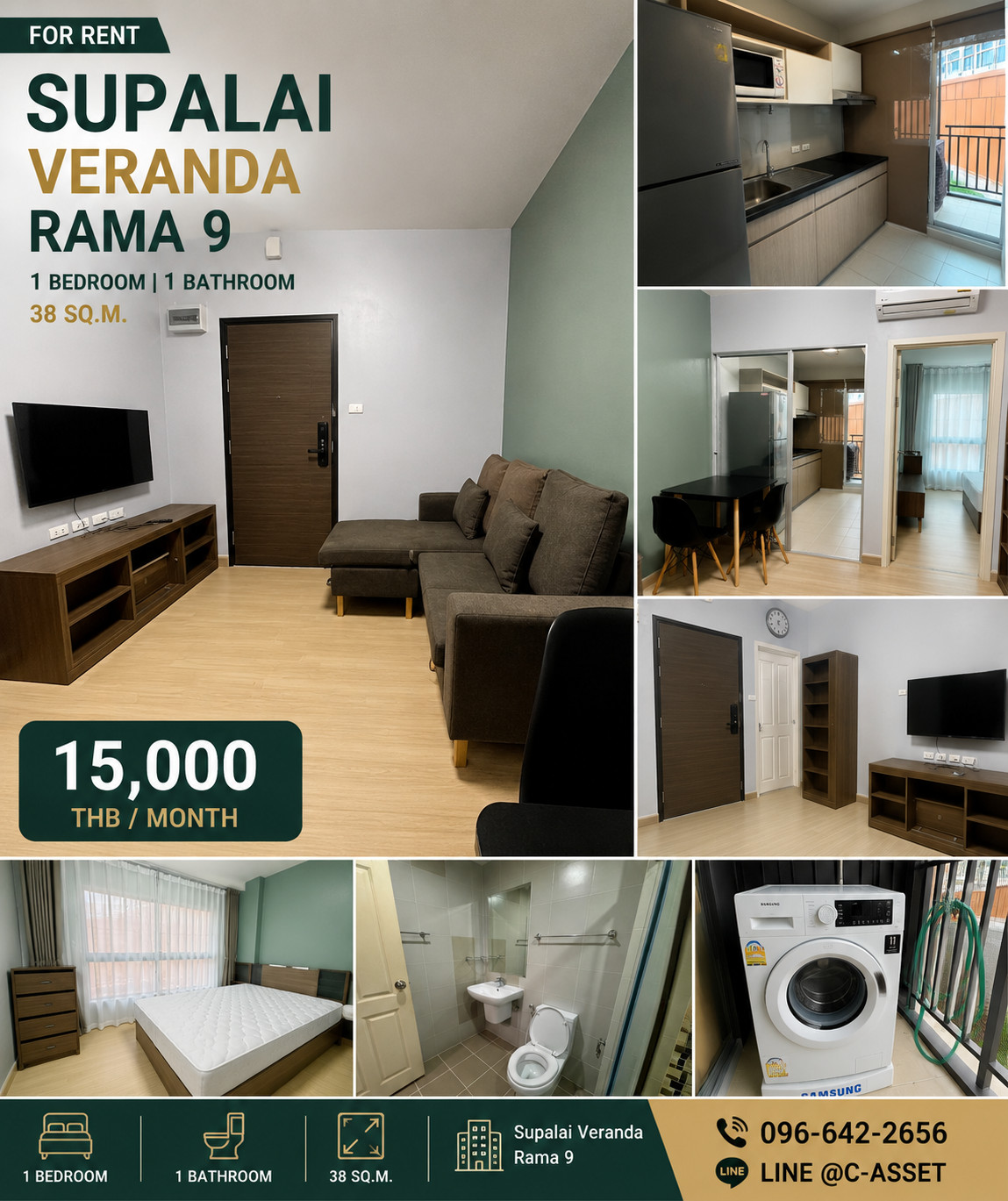YR4724 ให้เช่าห้อง ศุภาลัย เวอเรนด้า พระราม 9 Supalai Veranda Rama 9 1 นอน 15000 บาท YR4724 ให้เช่าห้อง ศุภาลัย เวอเรนด้า พระราม 9 Supalai Veranda Rama 9 1 นอน 15000 บาท