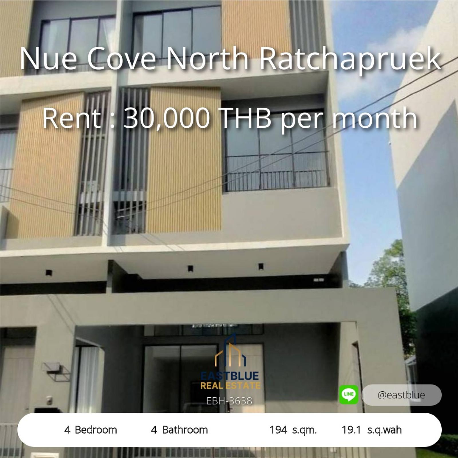 Spacious 4-Bed Home at Nue Cove North Ratchapruek  
Modern Living with 194 sqm in Prime Zone 13 0642748883