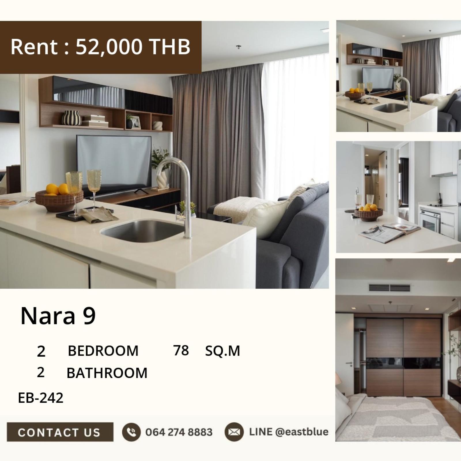 🏡 Nara 9 for urgent sale! Luxury condo with 2 bedrooms, beautiful view, near Chong Nonsi BTS

💥 Only 52,000 baht/month. Free! Complete with swimming pool and fitness center 0642748883