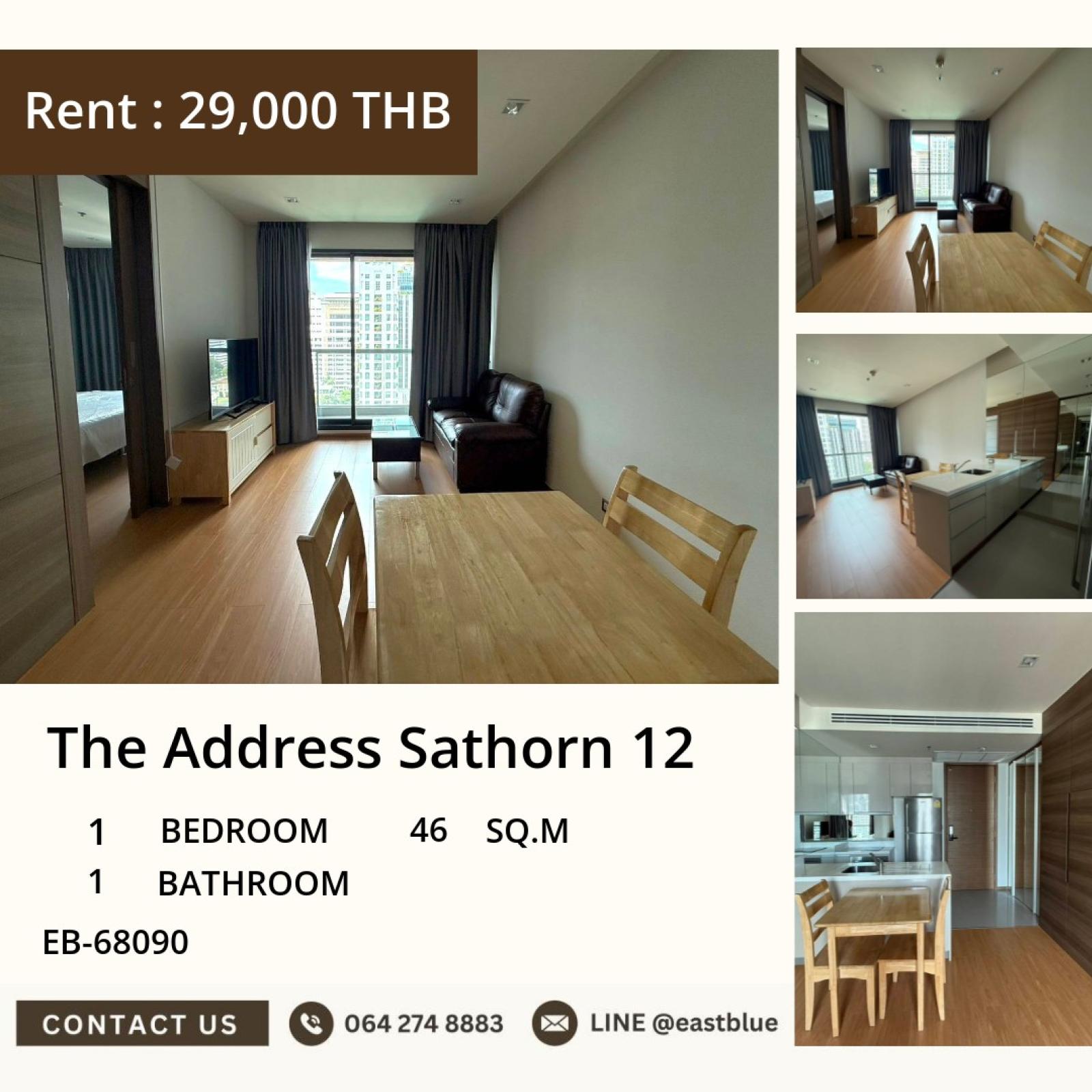 🔥 Ready to move in! Luxury condo in Sathorn for only 29,xxx baht/month🏢 The Address Sathorn 12 near BTS Chong Nonsi, fully equipped for your lifestyle 0642748883