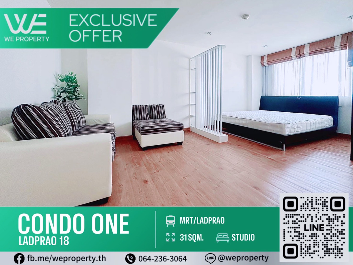 Beautiful room, good location Fully furnished, very good price!!⭐Condo One Ladprao 18 (Condo One Ladprao 18)