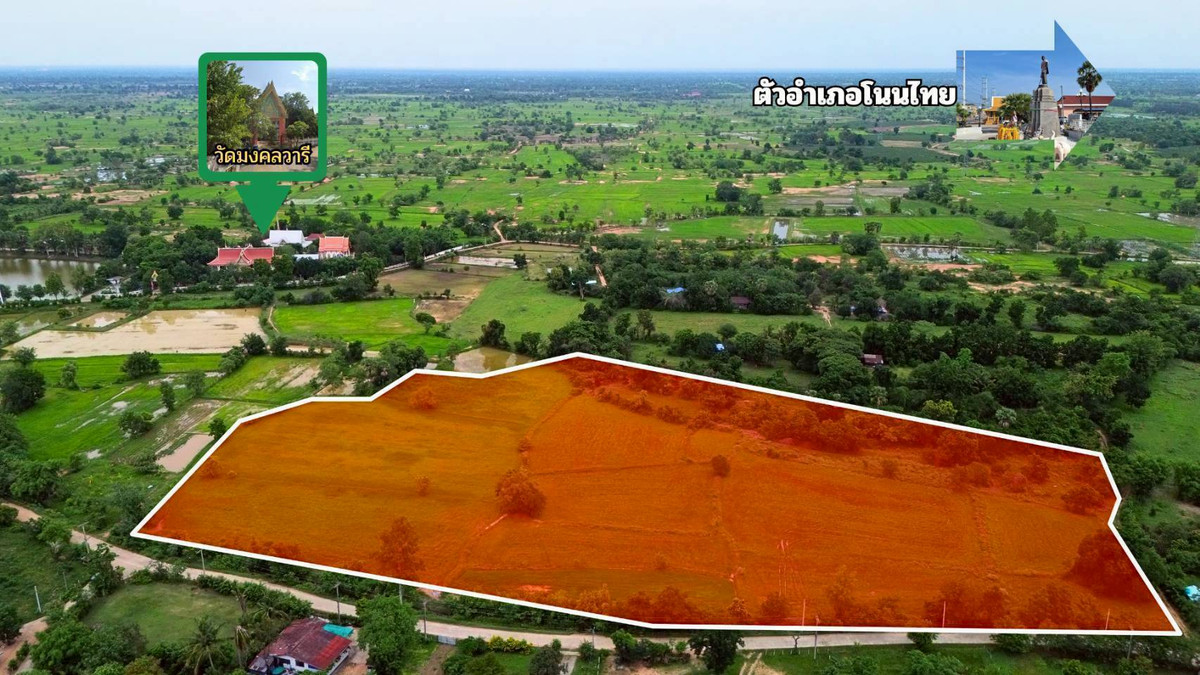 Land for Sale – Samrong Subdistrict, Non Thai District, Nakhon Ratchasima – 21 Rai 2 Ngan 89.6 Sq.wah – Accessible Road, Electricity & Water, Near Motorway – 350,000 THB per Rai – รูปที่ 3