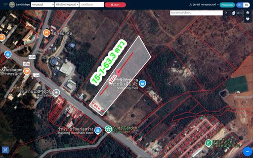 ขายที่ดิน 15-1-63.3 ไร่! ติดถนนแก่นเสี้ยน เข้า–ออก 2 ทาง