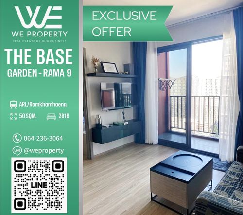 2 beautiful bedrooms, high floor Fully furnished, best price!!⭐The Base Garden Rama 9