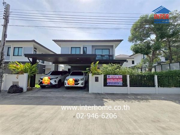 2-storey detached house, 50.8 sq m, Britannia Bangna Village, Suvarnabhumi (Km. 26), Bang Bo Temple Road (Bang Na-Trad Km. 26), Bang Bo-Khlong Dan Road, Bang Bo, Samut Prakan.