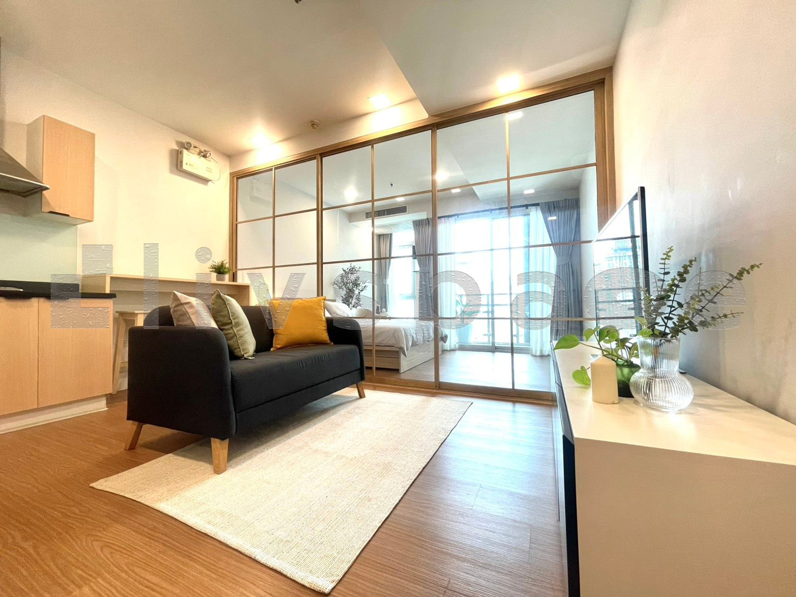 ▚ L00CECツ ให้เช่า Nusasiri Grand Studio 42ตร.ม. กั้นโซนห้องนอน รีโนเวทใหม่ วิวรถไฟฟ้า ติด BTS เอกมัย✨ – รูปที่ 2