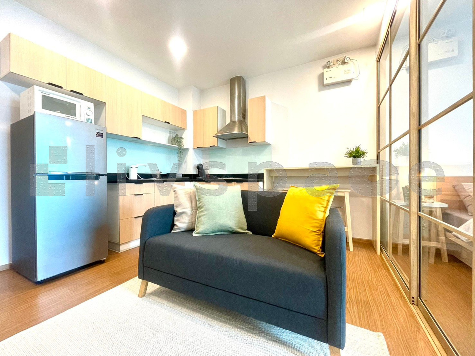 ▚ L00CECツ ให้เช่า Nusasiri Grand Studio 42ตร.ม. กั้นโซนห้องนอน รีโนเวทใหม่ วิวรถไฟฟ้า ติด BTS เอกมัย✨ – รูปที่ 4