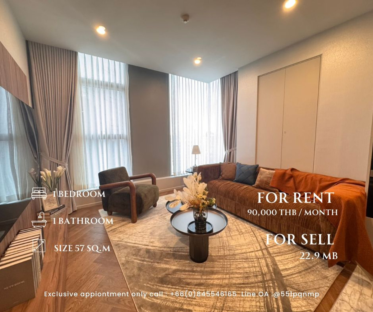 FOR RENT & SELL 1 BEDROOM 57 SQ.M. at 𝐓𝐡𝐞 𝐑𝐞𝐬𝐢𝐝𝐞𝐧𝐜𝐞𝐬 𝟑𝟖 above 𝑳𝒆 𝑪𝒍𝒆𝒇 𝑩𝒂𝒏𝒈𝒌𝒐𝒌 𝒃𝒚 𝑻𝒉𝒆 𝑪𝒓𝒆𝒔𝒕 𝑪𝒐𝒍𝒍𝒆𝒄𝒕𝒊𝒐𝒏. 🏙️ – รูปที่ 2