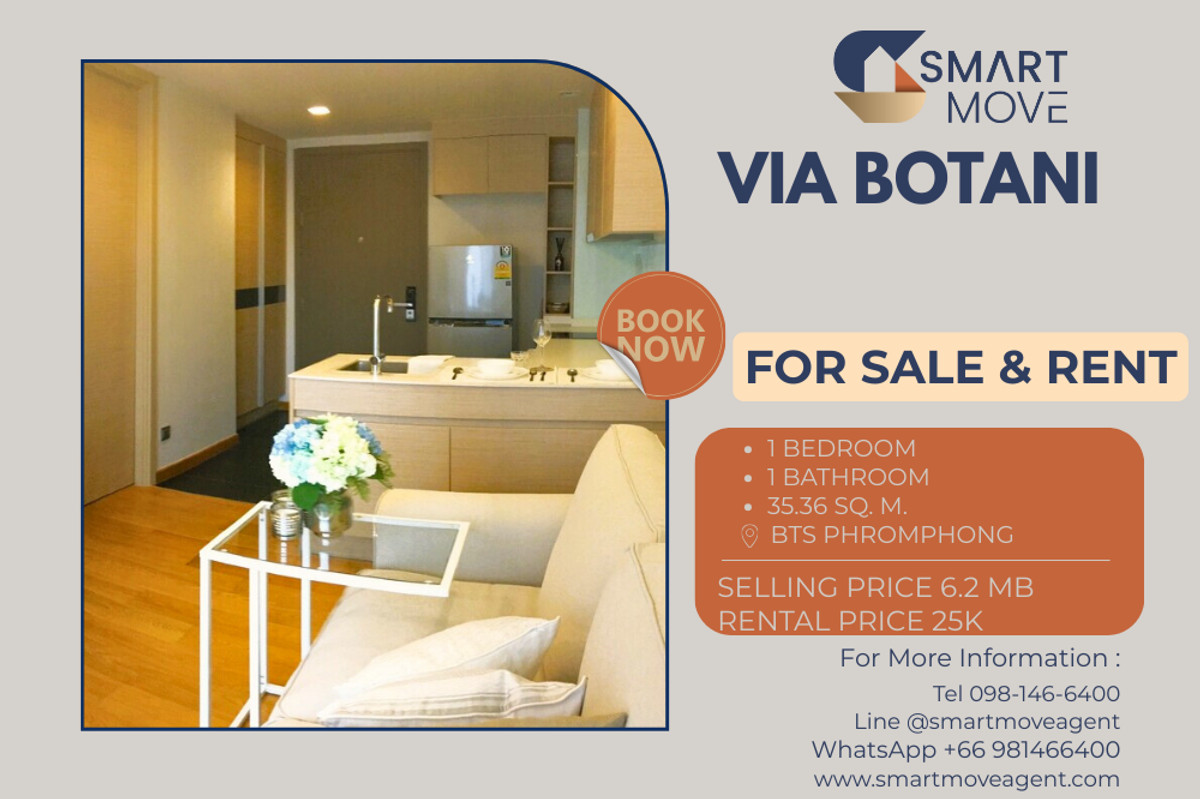 🔥 For Sale - Rent !! Good location !! 🔥 Code C20230210949..........Via Botani, 1 bedroom, 1 bathroom, furnished, ready to move in, Special Deal!!📣📣 🔥 For Sale - Rent !! Good location !! 🔥 Code C20230210949..........Via Botani, 1 bedroom, 1 bathroom, furnished, ready to move in, Special Deal!!📣📣