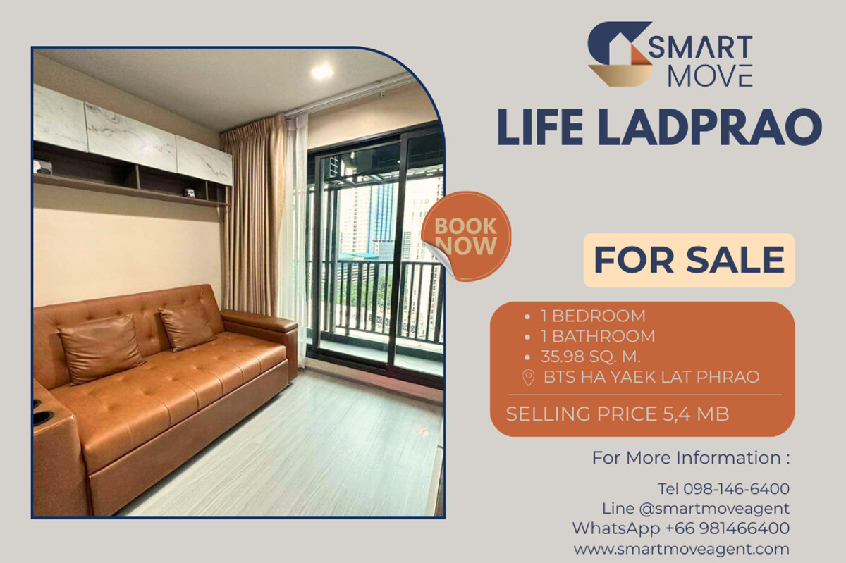 🔥 สำหรับขาย !! ชั้นสูง 15++, ห้องอยู่ทิศตะวันออก!! 🔥 Code C20230700681..........Life Ladprao, 1 ห้องนอน, 1 ห้องน้ำ, แต่งครบ, ราคาพิเศษ!!📣📣