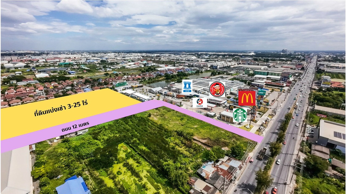 Vacant land, long-term lease for 20 years, 3-29 rai (Community mall extension, S Park Khlong Luang) Vacant land, long-term lease for 20 years, 3-29 rai (Community mall extension, S Park Khlong Luang)