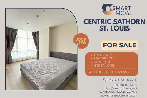 🔥 สำหรับขาย !! ห้องอยู่ทางทิศตะวันออก !!🔥 Code C20240600009..........Centric Sathorn St.Louis, 1 ห้องนอน, 1 ห้องน้ำ, แต่งครบ, ราคาพิเศษ!!📣📣
