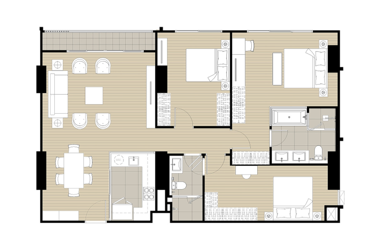 IDEO Sukhumvit – Rama 4 | Penthouse 3 Bedroom | 110.59 sq m. For people who want wide space, high views | 082-4499822 IDEO Sukhumvit – Rama 4 | Penthouse 3 Bedroom | 110.59 sq m. For people who want wide space, high views | 082-4499822