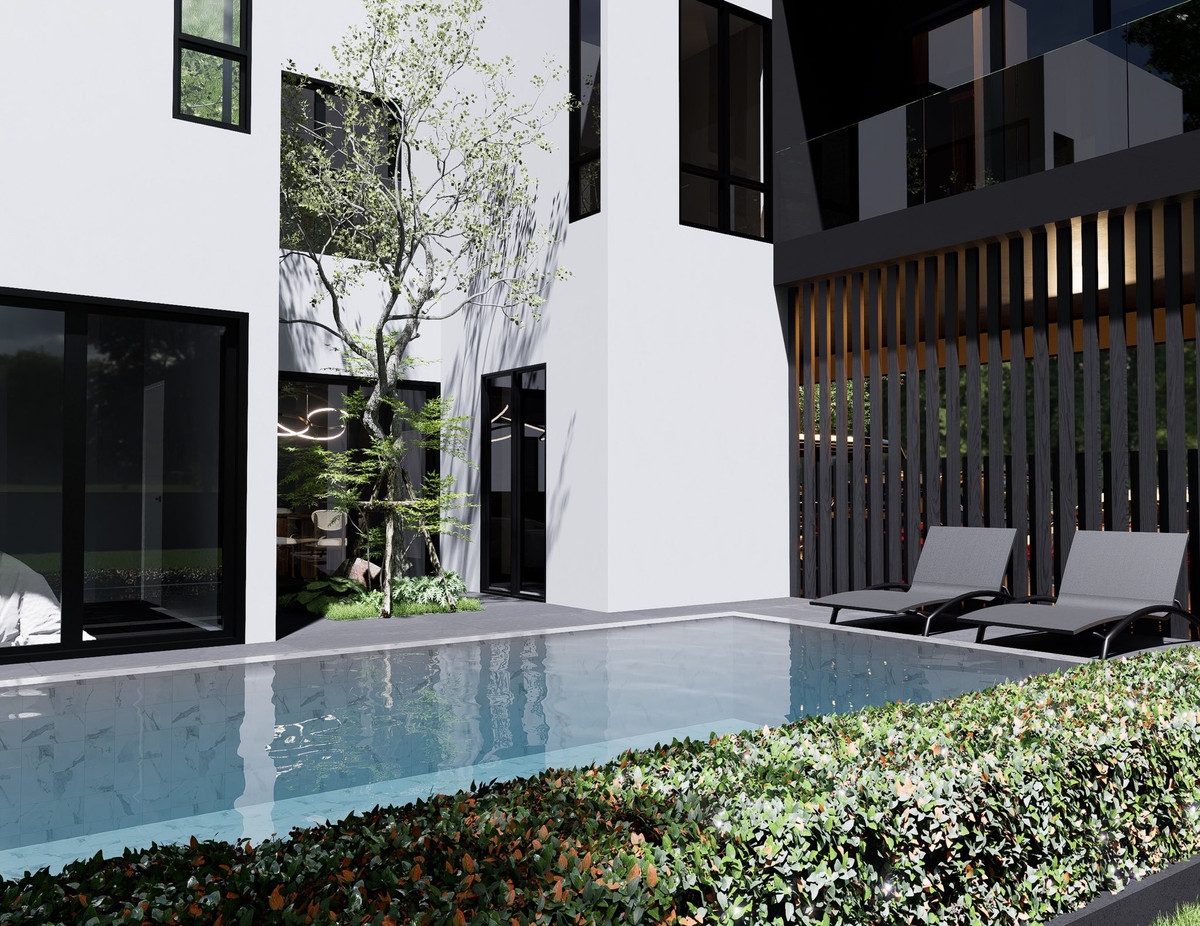 ขายพูลวิลล่า  modern pool villa สร้างใหม่ ตกแต่งครบ พร้อมอยู่ ใกล้กาดฝรั่ง หางดง เชียงใหม่ SW002715 – รูปที่ 3