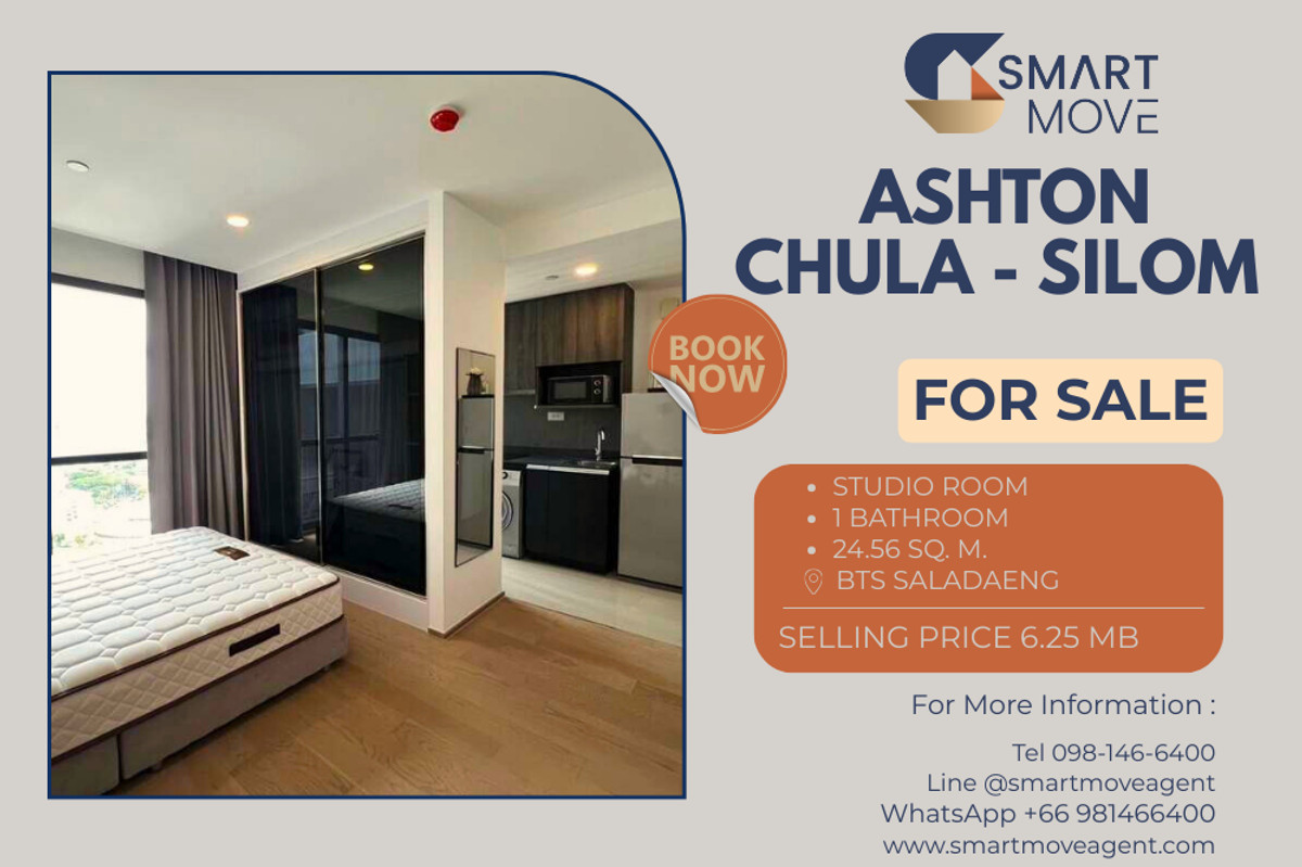 🔥 Sale with tenant !!🔥 high floor 25++, North Facing, modern style!! Code C20251200016..........Ashton Chula - Silom, Studio room, 1 bathroom, furnished, Special Deal!! 📣📣