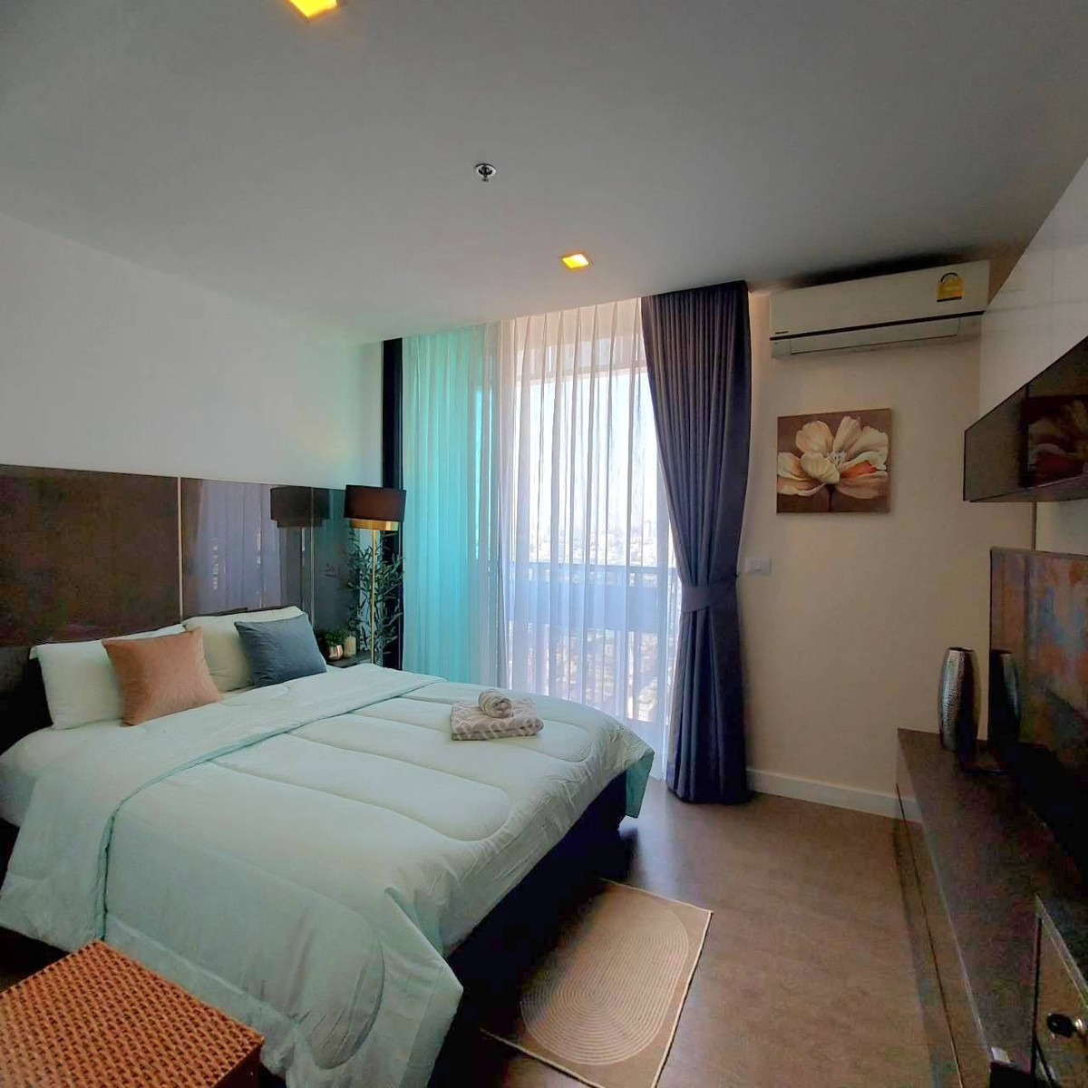 Condo for sale, A Space ID Asoke-Ratchada, 1 bedroom, high floor, very beautiful, MRT Rama 9. Condo for sale, A Space ID Asoke-Ratchada, 1 bedroom, high floor, very beautiful, MRT Rama 9.