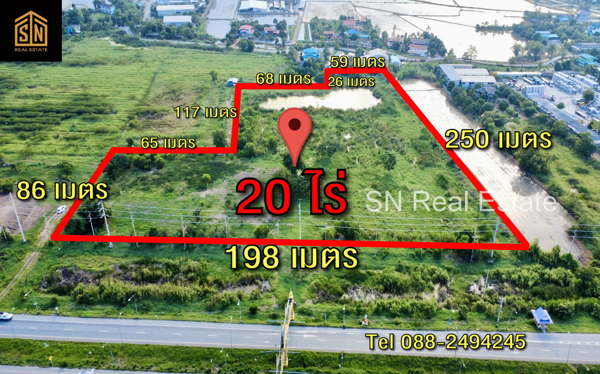ขายที่ดิน 20 ไร่ ติดถนนใหญ่ ปทุม-สามโคก-เสนา ขายที่ดิน 20 ไร่ ติดถนนใหญ่ ปทุม-สามโคก-เสนา