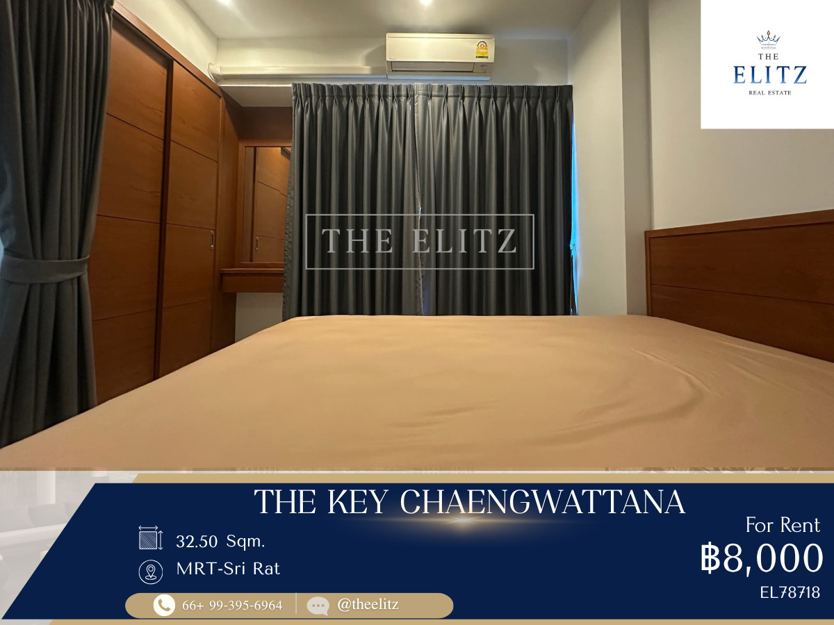✨THE KEY Chaengwattana | Newly renovated room for rent, very beautiful. Complete set of furniture, ready to move in. Very convenient location, next to MRT Si Rat and near the expressway ✨ ✨THE KEY Chaengwattana | Newly renovated room for rent, very beautiful. Complete set of furniture, ready to move in. Very convenient location, next to MRT Si Rat and near the expressway ✨