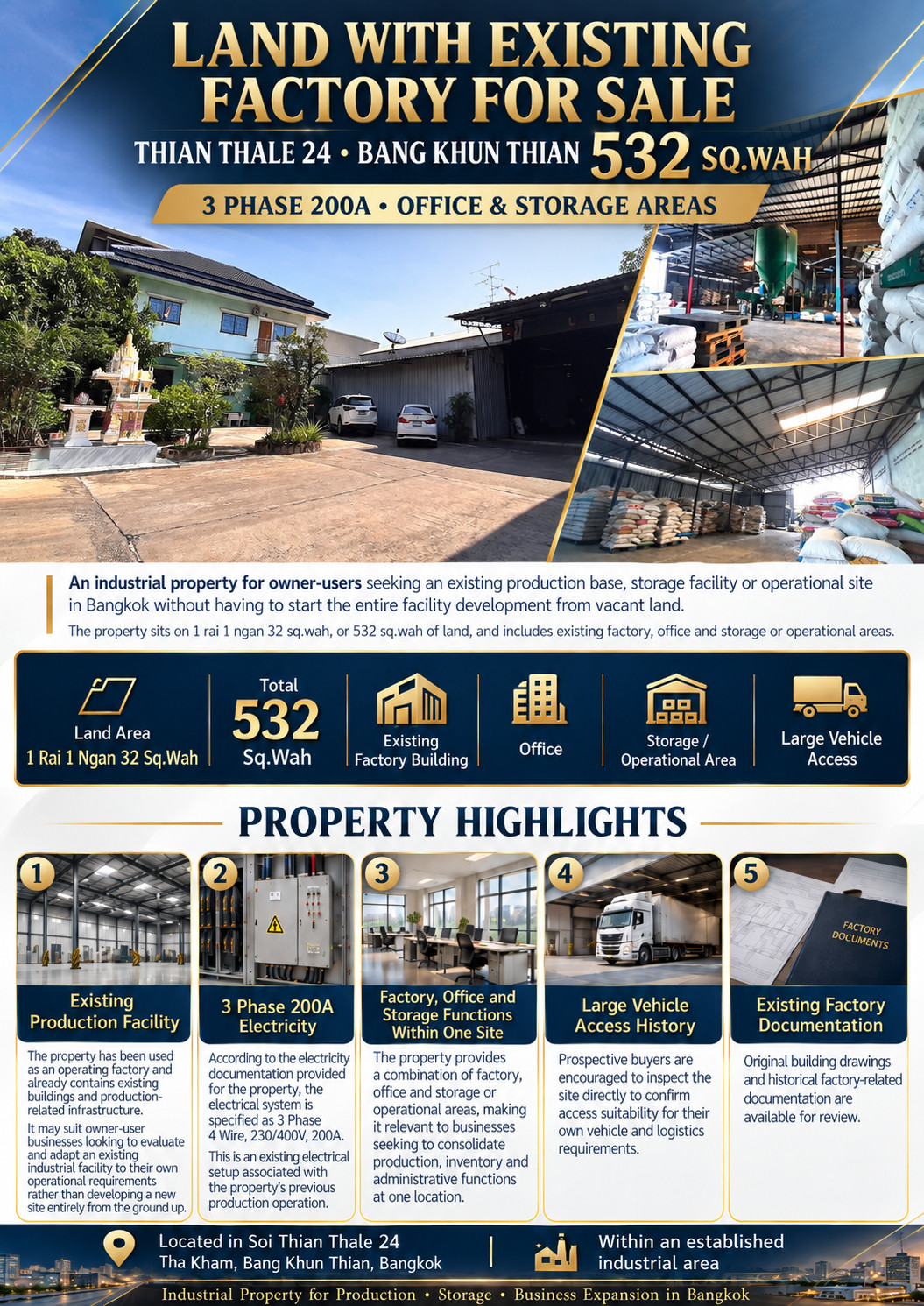 BKK factory for sale 081 091 3231 in bang khun thian  532 sq.wah 3 phase 200a THB 40 million – รูปที่ 3