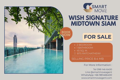 🔥  สำหรับขาย !! ชั้นสูง 21++!!🔥 Code C20230106628..........Wish Signature Midtown Siam, 2 ห้องนอน, 1 ห้องน้ำ, ตกแต่งบางส่วน, ราคาพิเศษ!!📣📣