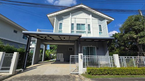2-story detached house for sale, Perfect Park Village. Ratchaphruek-Pathum Thani, corner house, area 50.2 square meters, 3 bedrooms, 3 bathrooms, living room / reception.