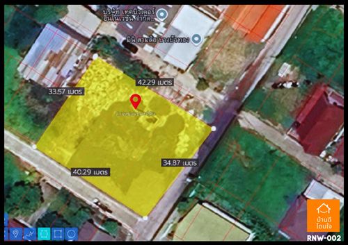 Empty land for rent, corner plot already filled. Soi Chan Thong Iam, Bang Bua Thong, Nonthaburi (270 sq m.)