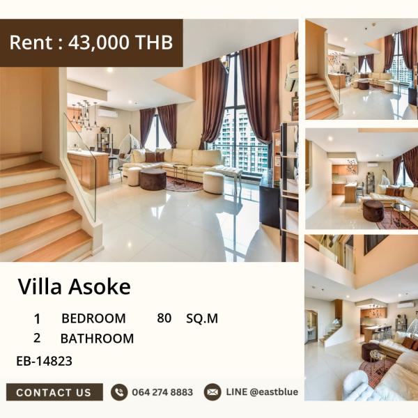 02/10/2026, ให้เช่าคอนโด Villa Asoke 1 ห้องนอน 80 ตร.ม. ใกล้ BTS อโศก 🏙️ 0642748883