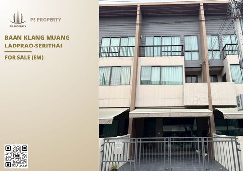 ทาวน์เฮ้าส์ขายด่วน 🔥 Baan Klang Muang Ladprao-Serithai 🔥 3 ห้องนอน 3 ห้องน้ำ ติดถนนใหญ่ เพียง5 นาทีถึงทางด่วน กาญจนา-มอเตอร์เวย์