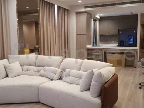 ▚ LE209ツ สำหรับเช่า Rhythm Charoenkrung Pavillion 2 Bed 109 ตร.ม.! 💎 ห้องใหญ่สเปซหรู แต่งสวยเฟอร์ครบ ใกล้รร.นานาชาติ ราคา 90,000!