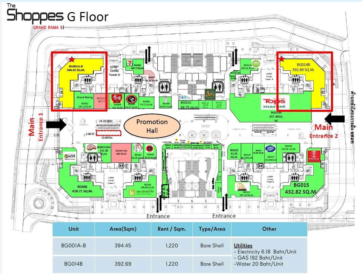 ให้เช่า Shop ใต้คอนโด Belle Grand Rama 9 | พื้นที่รูปตัว L | ทำเลพระราม 9 CBD – รูปที่ 3