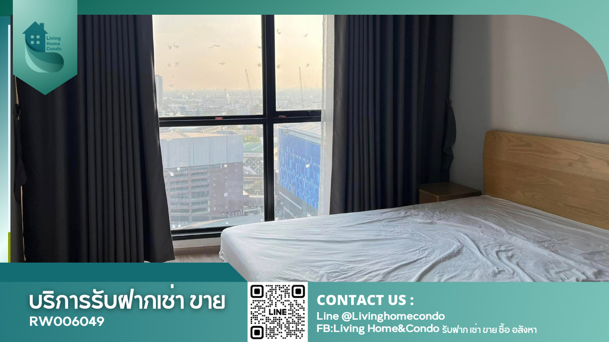 For rent Rhythm Ekkamai, the room is very beautifully decorated. Fully furnished, city view, south RW006049