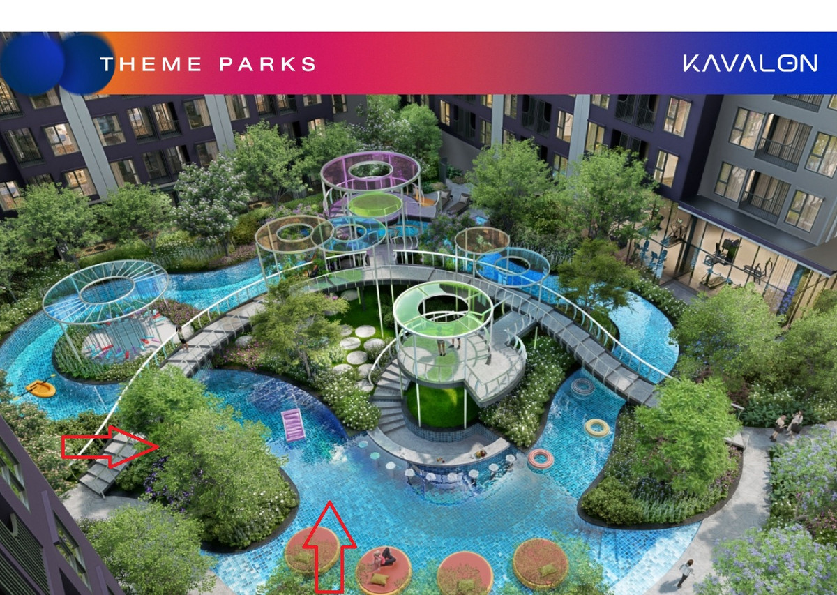 Kavalon, Building B, 1 Bed Exclusive, 27.5 sq m (separate kitchen), pool view – รูปที่ 4