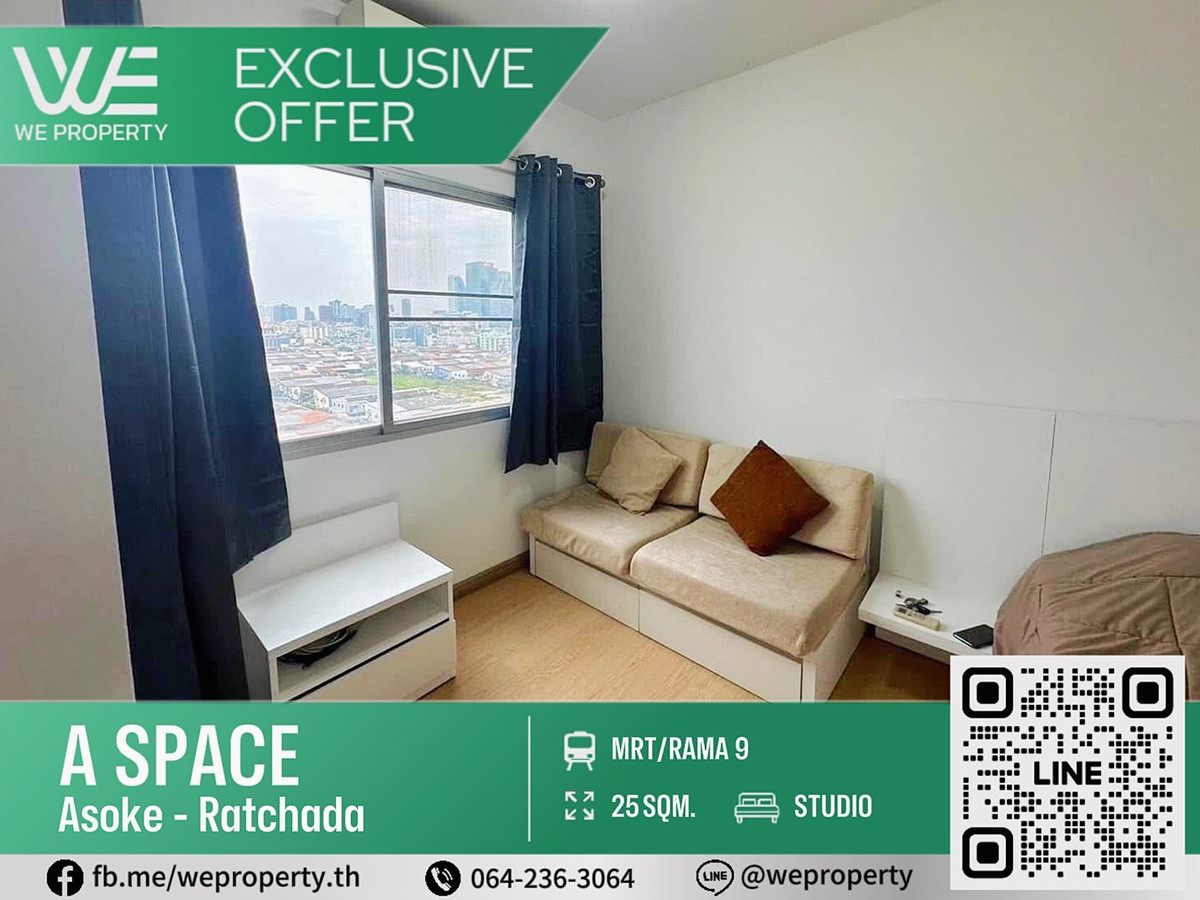 Beautiful room, fully furnished. Very good price!!⭐A Space Asoke - Ratchada (A Space Asoke - Ratchada)