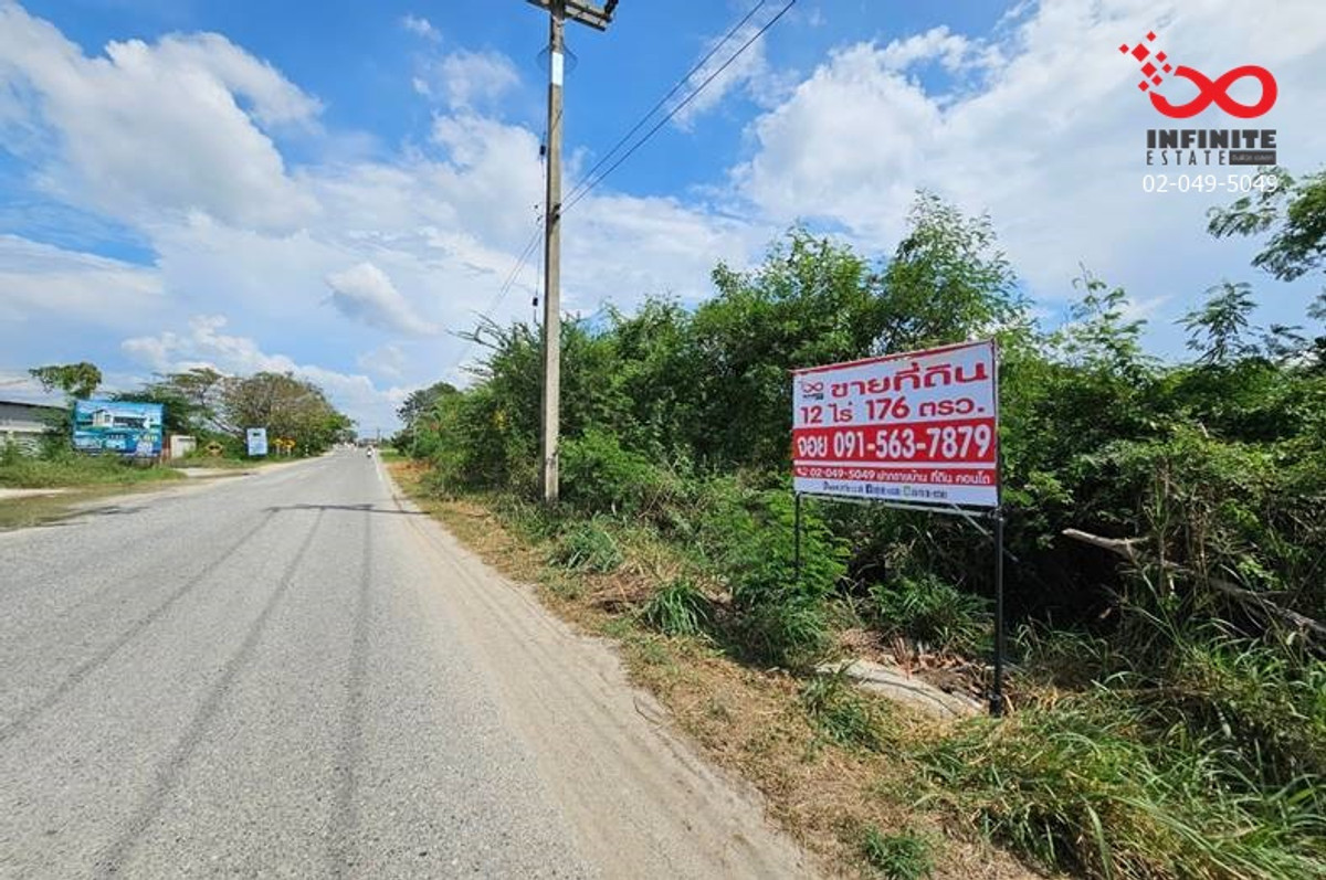 Land for sale, 12 rai 176 square wah, Ban Pho District, Chachoengsao, next to the road on 2 sides. – รูปที่ 4