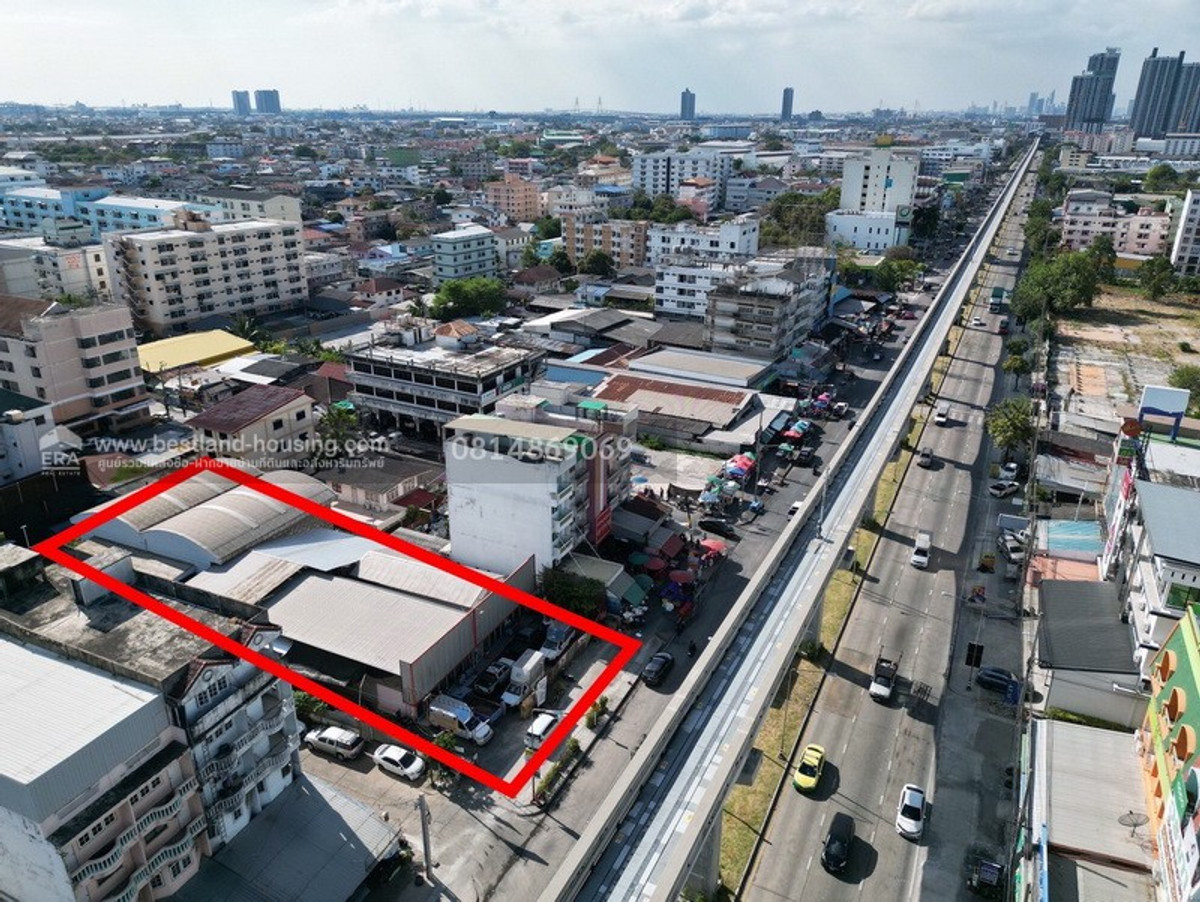 Land for sale, next to Theparak Road, Km. 3, at the entrance of Soi Bun Raksa. Near the Yellow Line, Sri Thepha Station, 200 meters, location Mueang Samut Prakan District, Samut Prakan Province. – รูปที่ 2