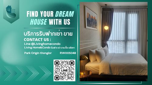 For rent Park Origin thonglor 2นอน 2น้ำ ห้องตกแต่งสวยมาก เฟอร์นิเจอร์ครบ *Free Wifi* RW005048 