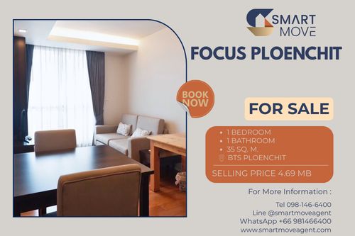 🔥 For Sale !! South Facing !! 🔥 Code C20251200071..........Focus Ploenchit, 1 bedroom, 1 bathroom, furnished, Special Deal!!📣📣