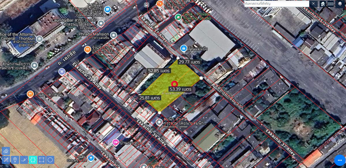 Vacant land size 1 rai, Soi Ekachai 37.