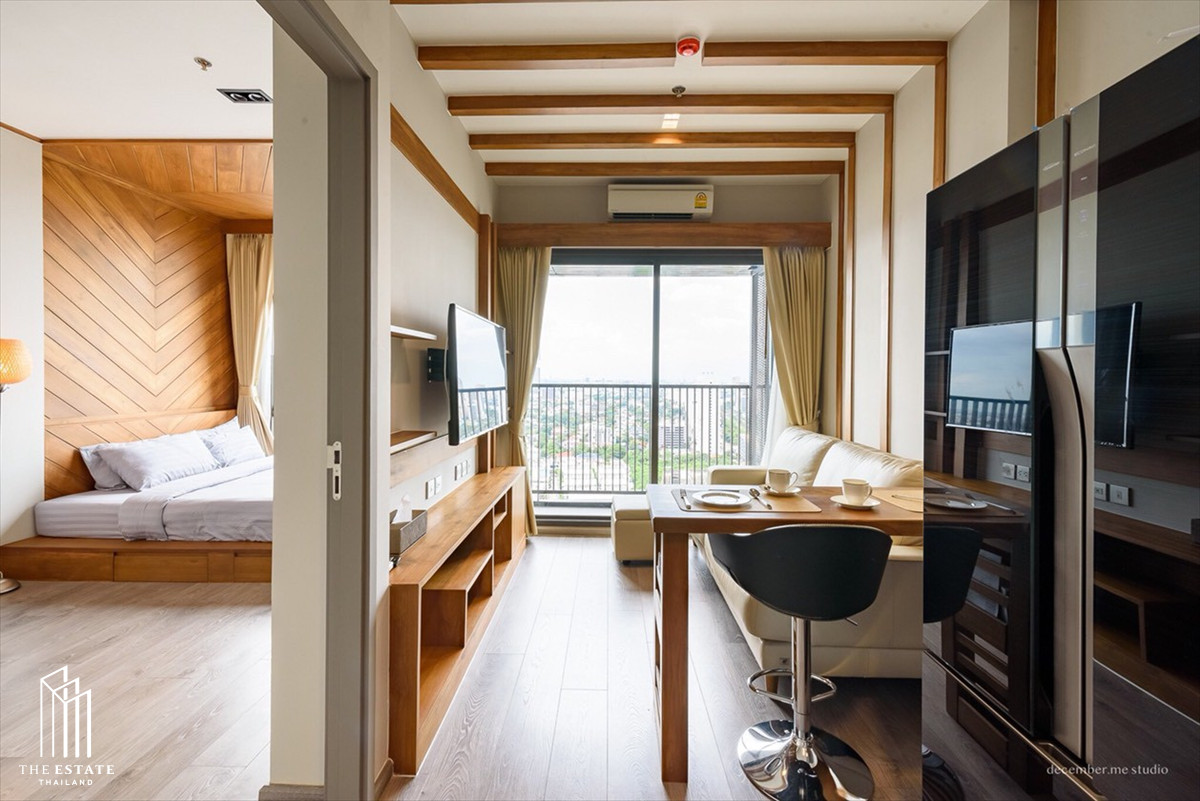Hot Price! !! คอนโดให้เช่า Whizdom Avenue Ratchada-Ladprao ชั้นสูง 20+ ตกแต่ง built-in ทั้งห้องใหม่หมด น่าอยู่ style resort วิวสวยมาก เฟอร์นิเจอร์ครบครัน ราคาเพียง@22,000 Baht