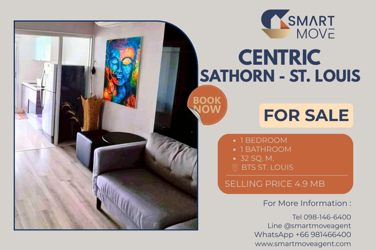 🔥 For Sale !! city view, high floor, Good location!! 🔥 Code C20251200073..........Centric Sathorn - St. Louis, 1 bedroom, 1 bathroom, furnished, Special Deal!!📣📣