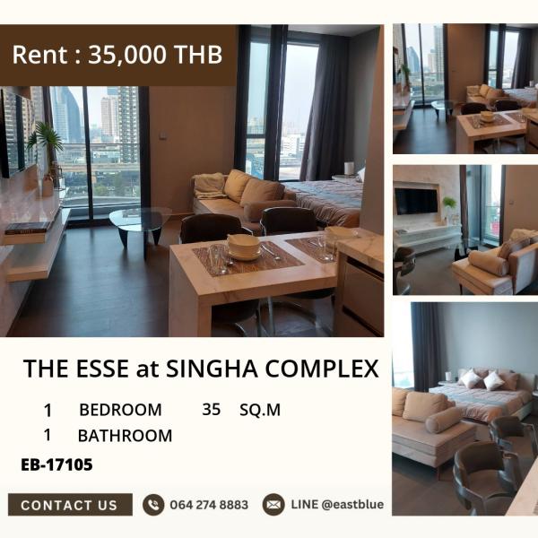 17/07/2026, Rent THE ESSE at SINGHA 1 bedroom 35 sq.m. in the city center
near BTS luxurious common area for only 35,000 baht/month! 0642748883