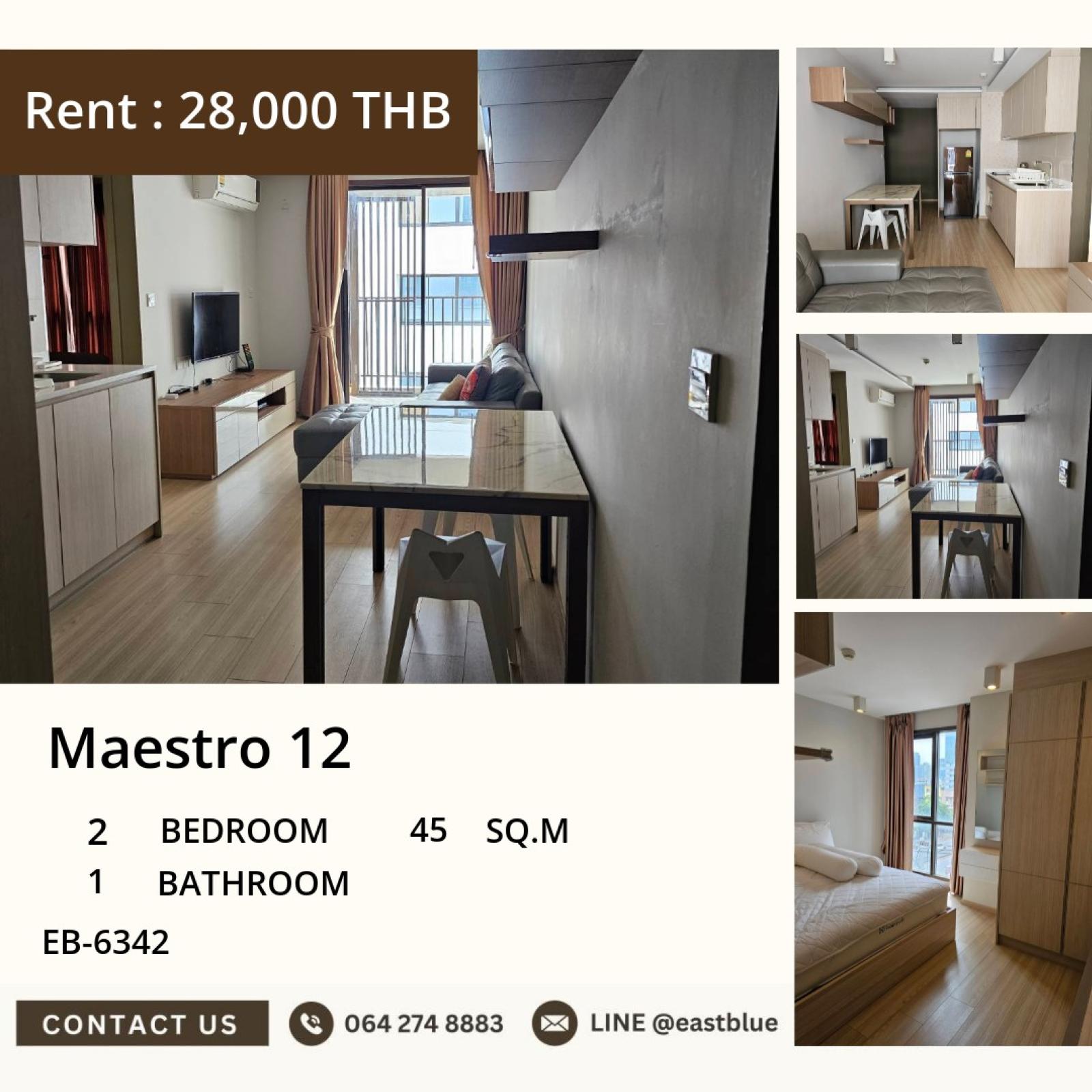 17/09/2026, 🔥 Exquisite Condo in the Heart of Bangkok: 2BR, 1BA at 45 sqm 💫 0642748883