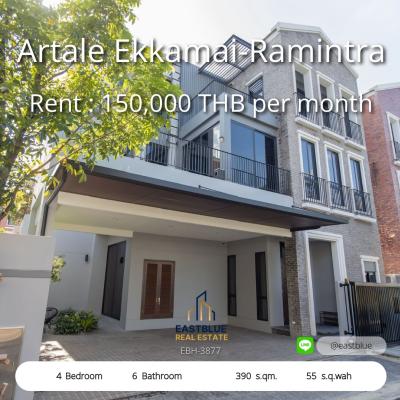 Luxury 4-Bedroom Home in Artale Ekkamai-Ramintra Spacious 390 sqm with Top Amenities, Rent 250,000 THB/month