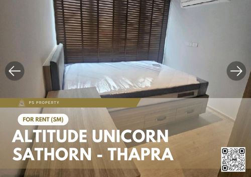 For Rent 📍 Altitude Unicorn Sathorn - Thapra 📍 2-story Loft, 2 Bedrooms, High Ceilings, near BTS Talat Phlu. Ready to move in! 🚆