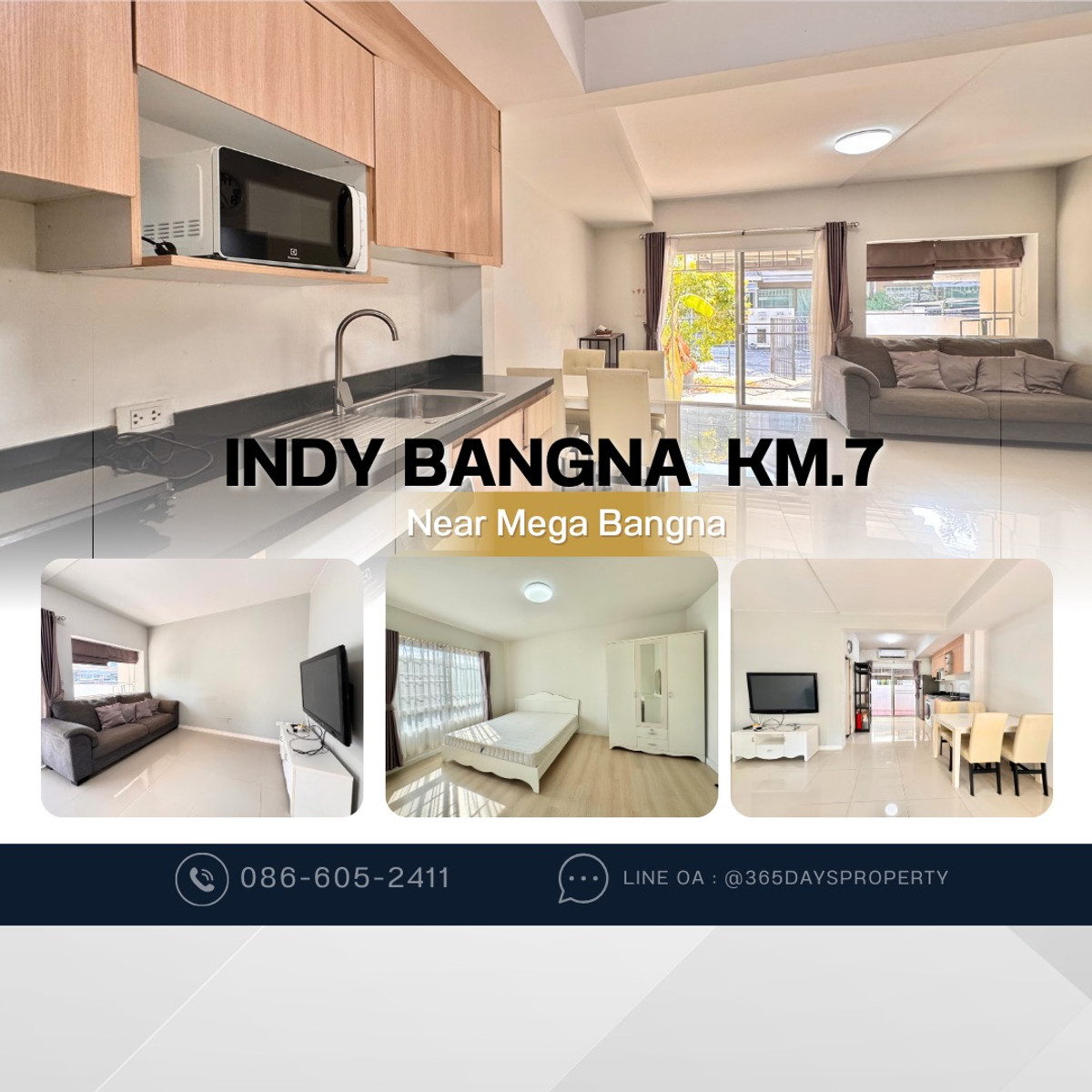 💥ForRent💥Indy1 Bangna KM.7 🏡 Near Mega Bangna 🐶🐱 Pet Friendly* Ready to move in ‼️  Fully Furnished ✨