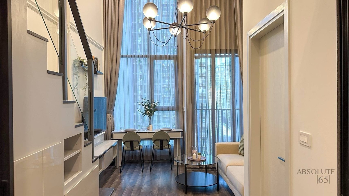 *ว่าง 10 พฤศจิกา* 1 Bedroom Duplex ห้องเพดานสูง แต่งครบ ใกล้ MRT พระราม 9 – รูปที่ 2
